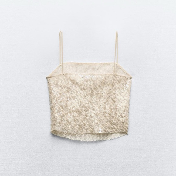 Zara limited edition celeb style sequin crop top - Picture 6 of 7